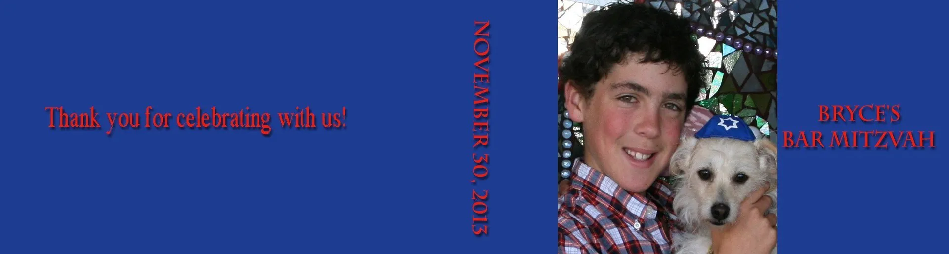 Custom mitzvah flipbook cover for Bryce's Bar Mitzvah