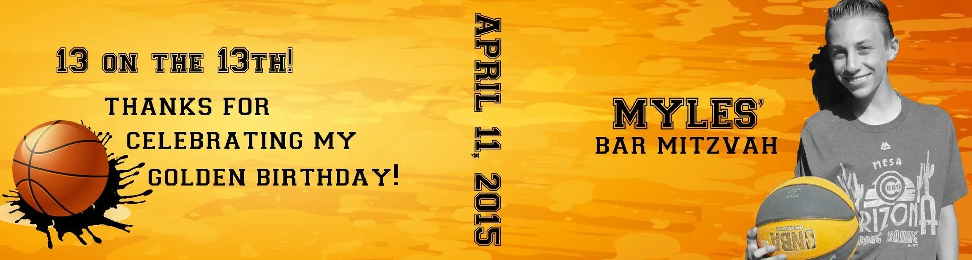 Custom mitzvah flipbook cover for Myles' Bar Mitzvah