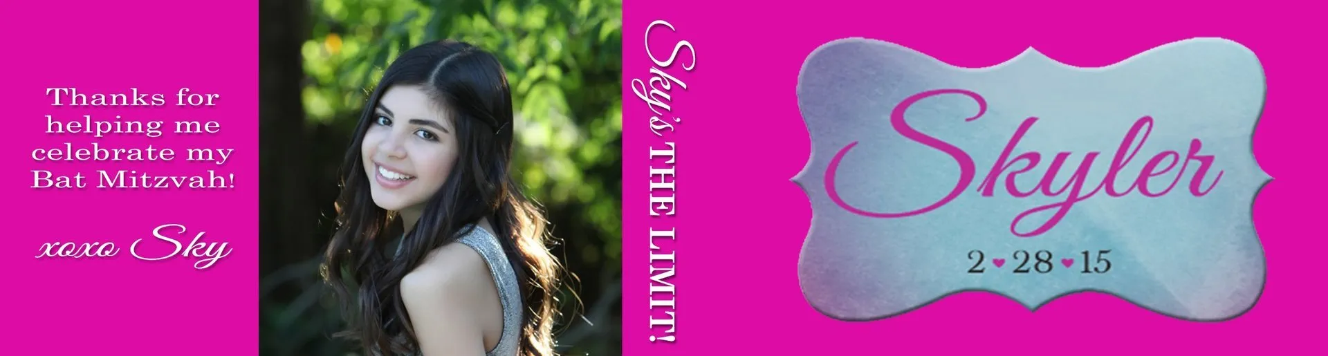 Custom mitzvah flipbook cover for Skyler's celebration