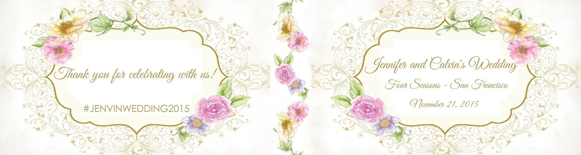 Custom wedding flipbook cover for Jennifer and Calvin