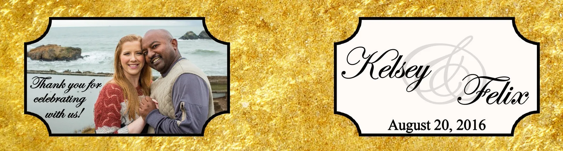Custom wedding flipbook cover for Felix and Kelsey