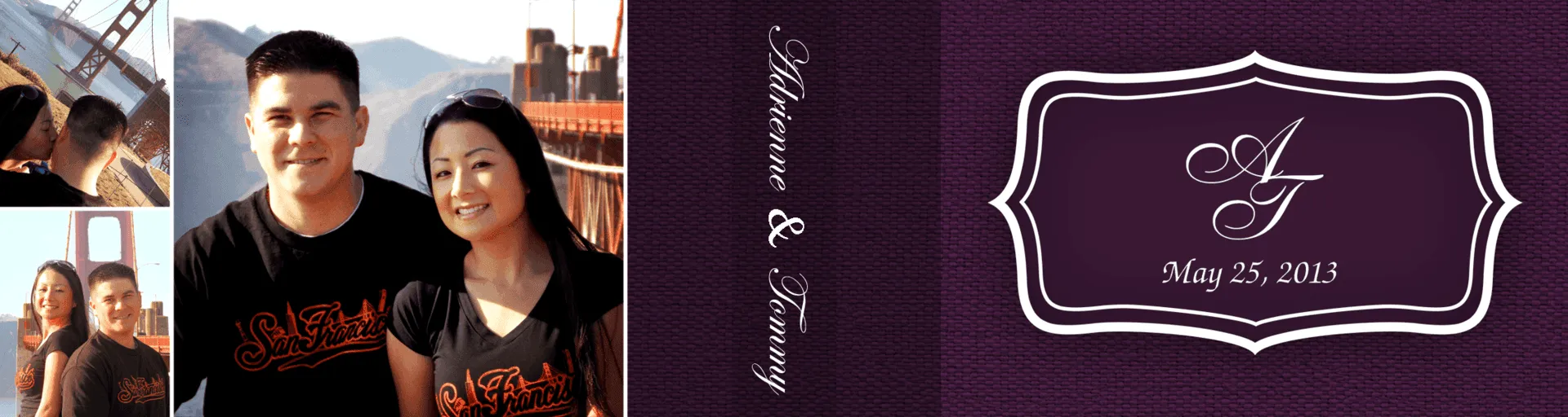Custom wedding flipbook cover for Adrienne Camarao