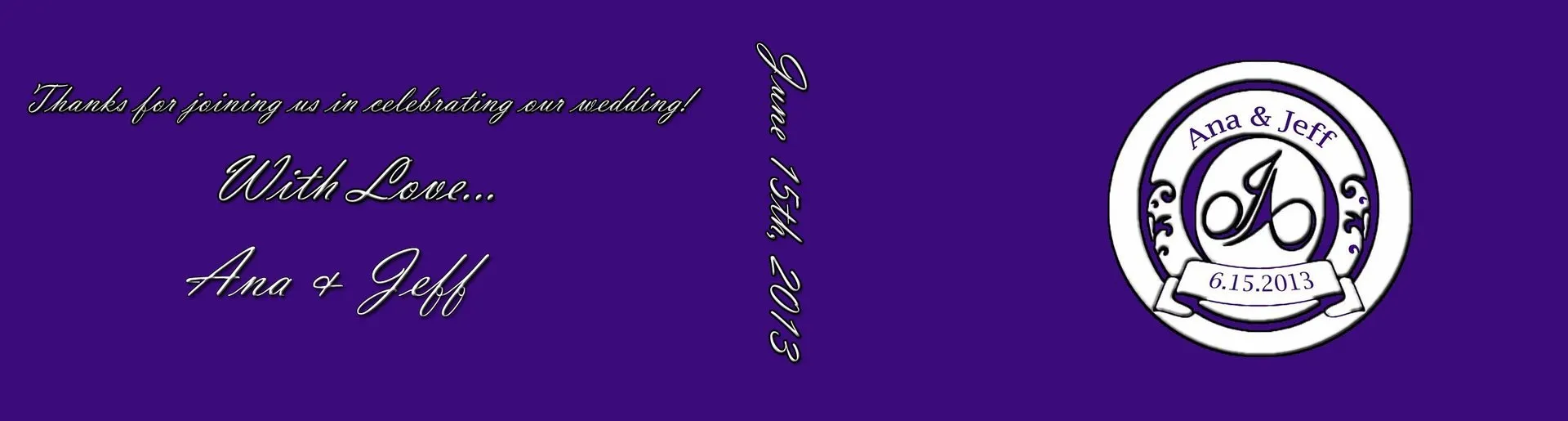 Custom wedding flipbook cover for Ana and Jeff