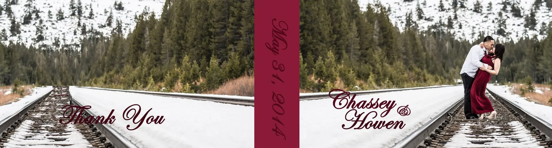 Custom wedding flipbook cover for Chassey and Howen