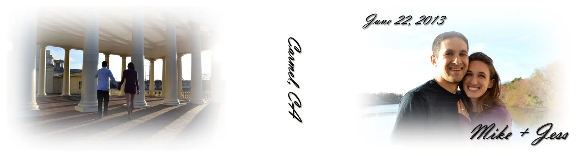 Custom wedding flipbook cover for Jessica and Mike