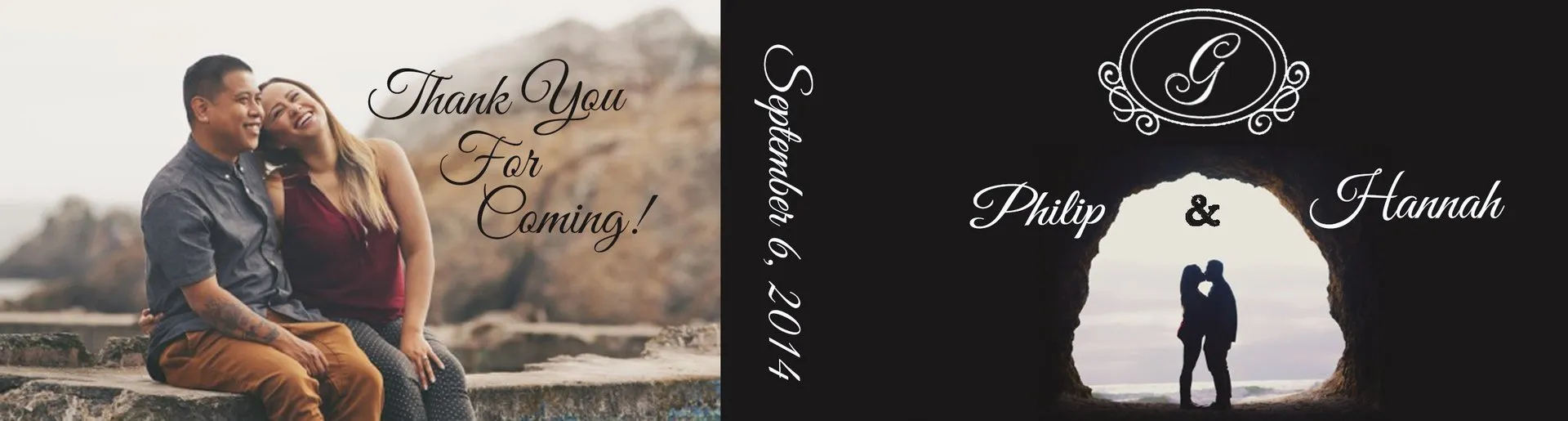 Custom wedding flipbook cover for Philip and Hannah