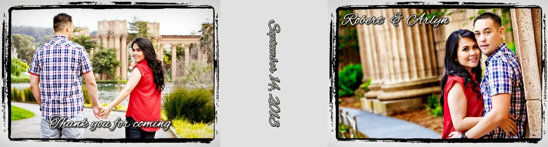 Custom wedding flipbook cover for Robert and Arlyn