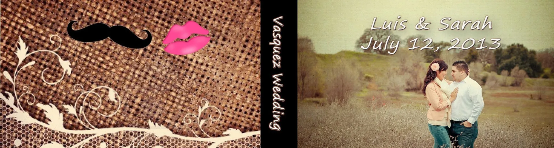 Custom wedding flipbook cover for Vasquez Wedding