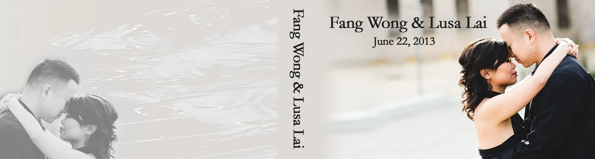 Custom wedding flipbook cover for Fang and Wong