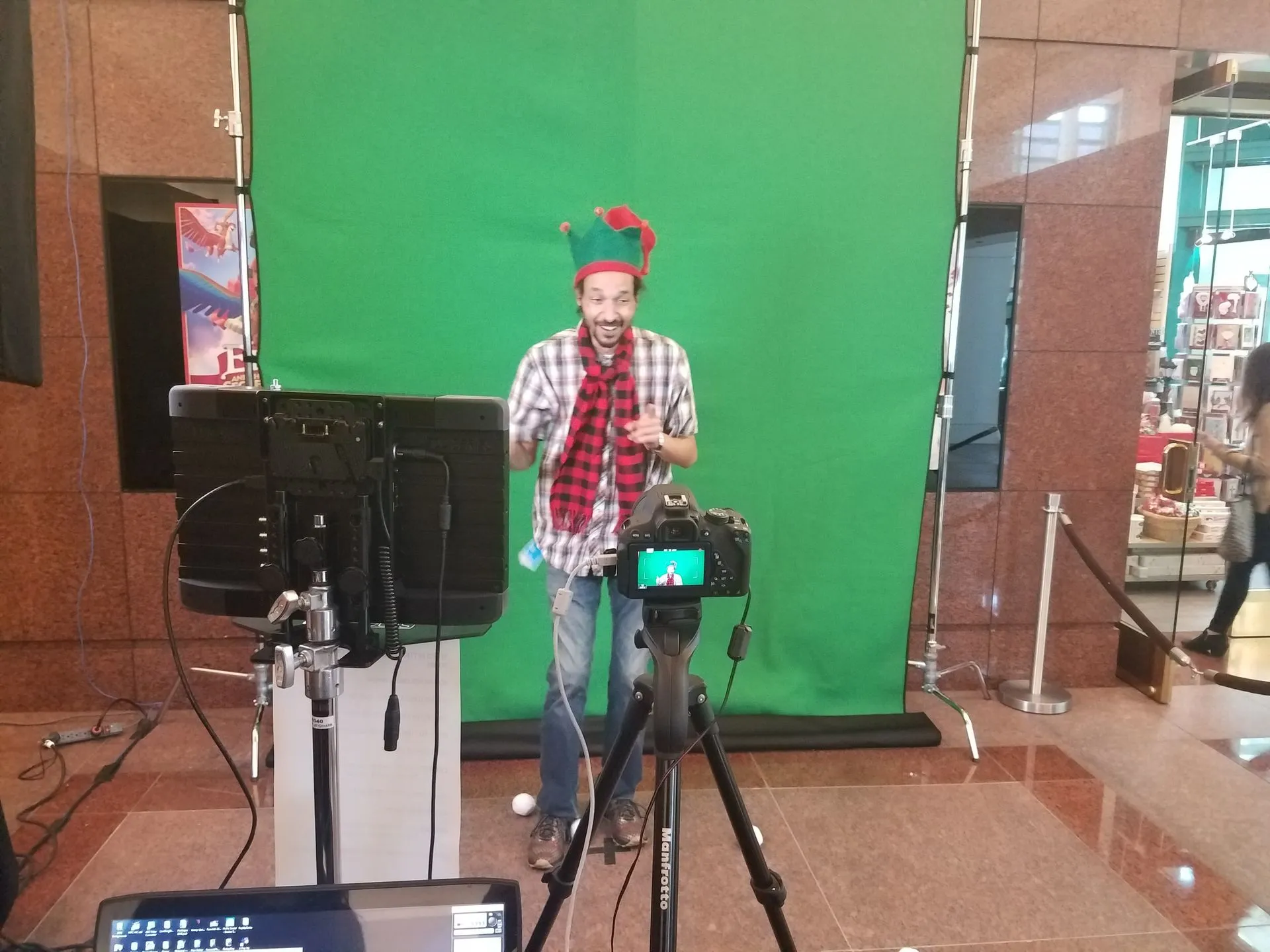 Green screen video activation in progress